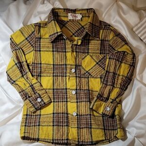 Fashion Bug Kids Yellow and Black Plaid Shirt